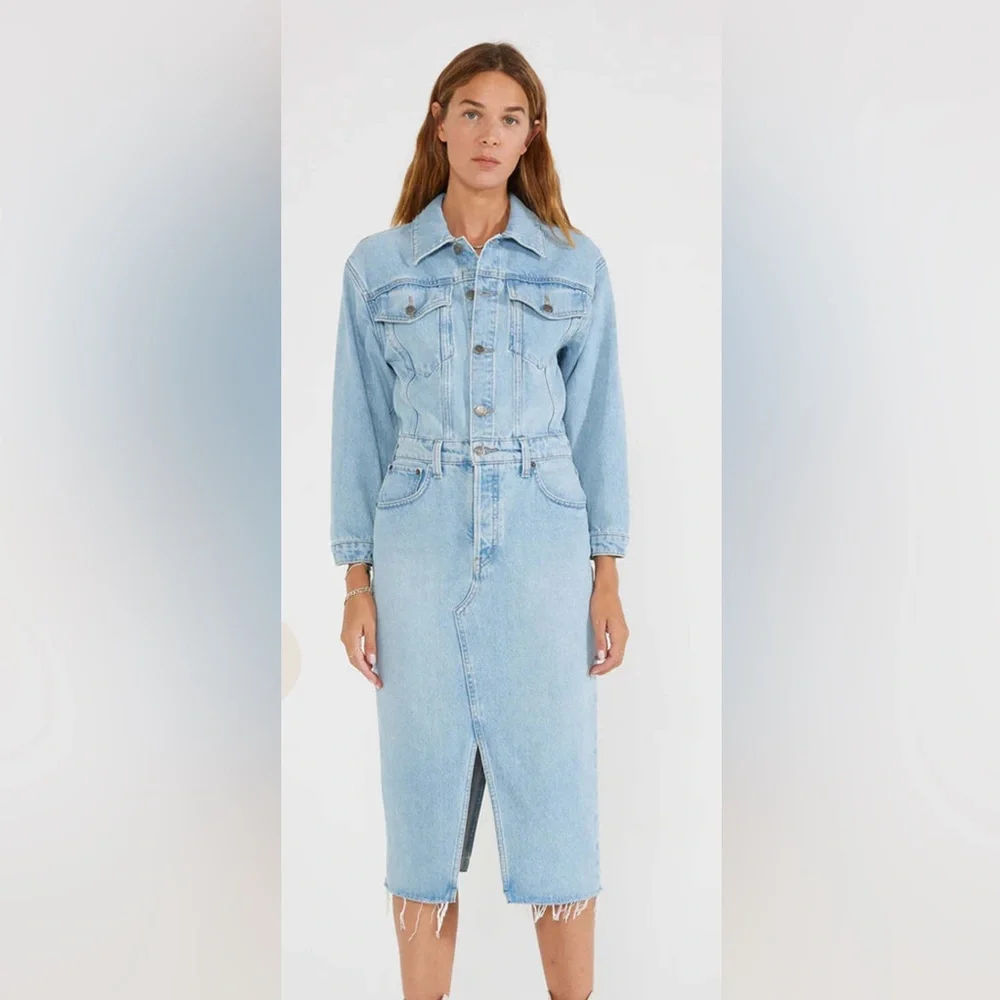 Etica Lotta Denim Dress. New with tags. Size Small dark denim color - Picture 2 of 10